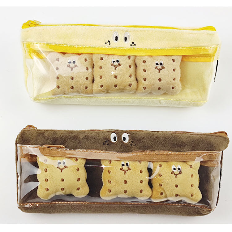 Double Layer Snack Sandwich Cookies Plush Pencil Bag
