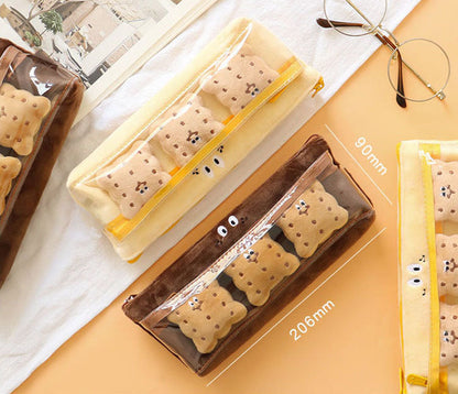 Double Layer Snack Sandwich Cookies Plush Pencil Bag