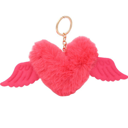Love Wings Fur Ball Keychain