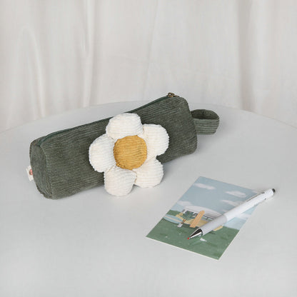Corduroy Daisy Pencil Bag