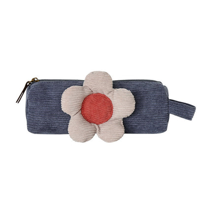 Corduroy Daisy Pencil Bag