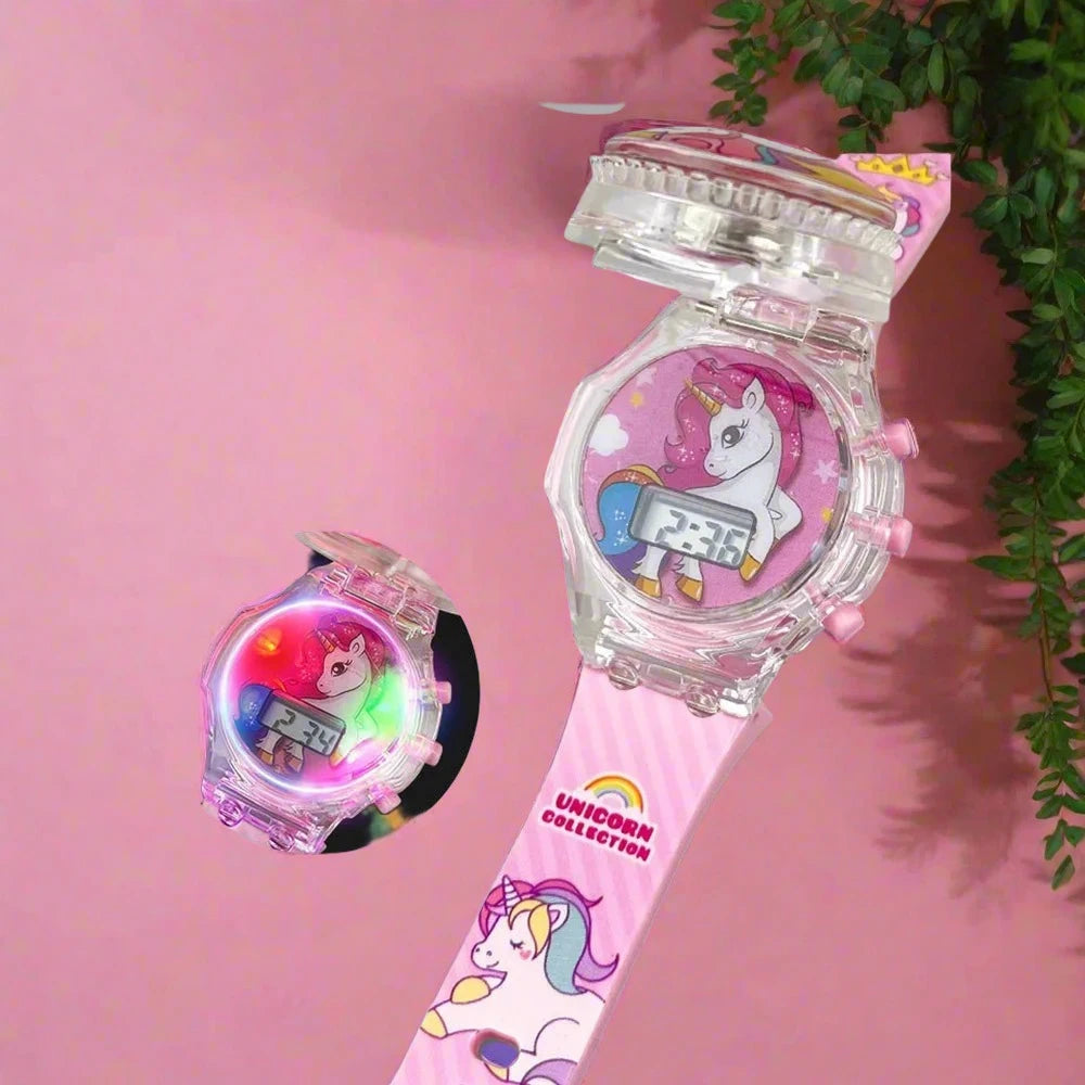Rotatable, Musical, light-up Rainbow Unicorn Watch