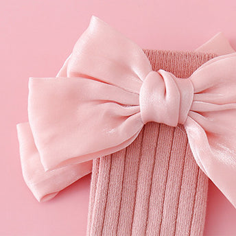 Baby Kid Girls Solid Color Bow Accessories Socks Wholesale