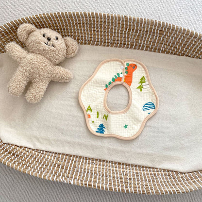 Baby Girls Boys Flower Cartoon Print Baby Bibs