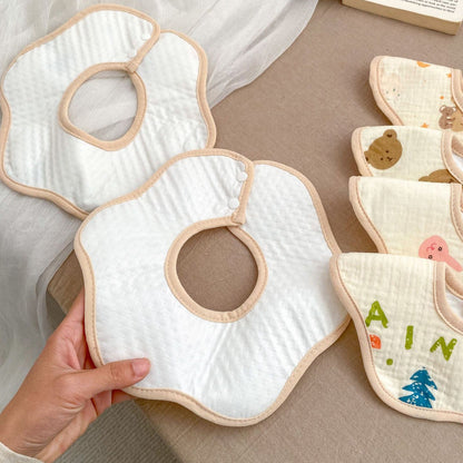 Baby Girls Boys Flower Cartoon Print Baby Bibs