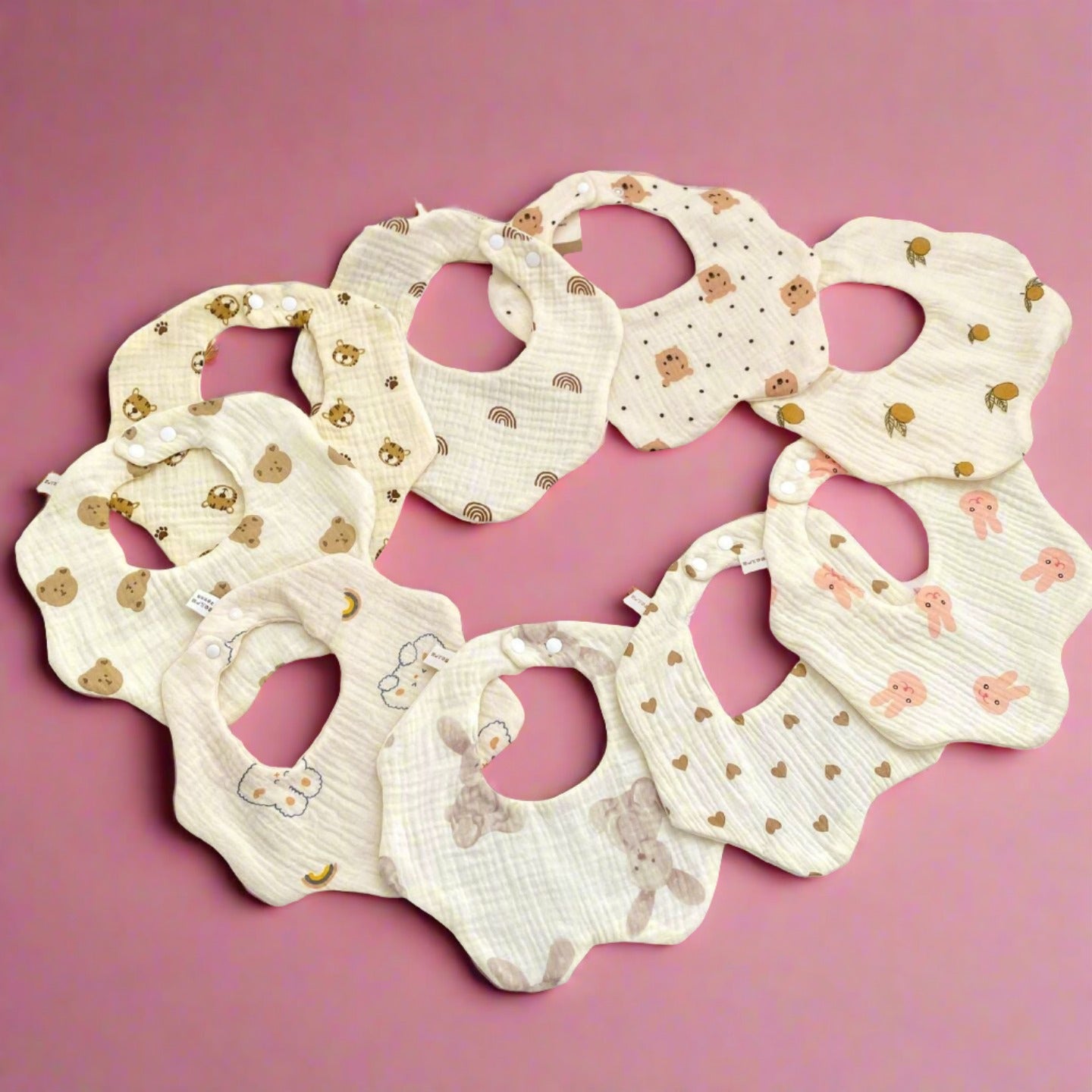 Baby Girls Boys Cartoon Print Baby Bibs Wholesale
