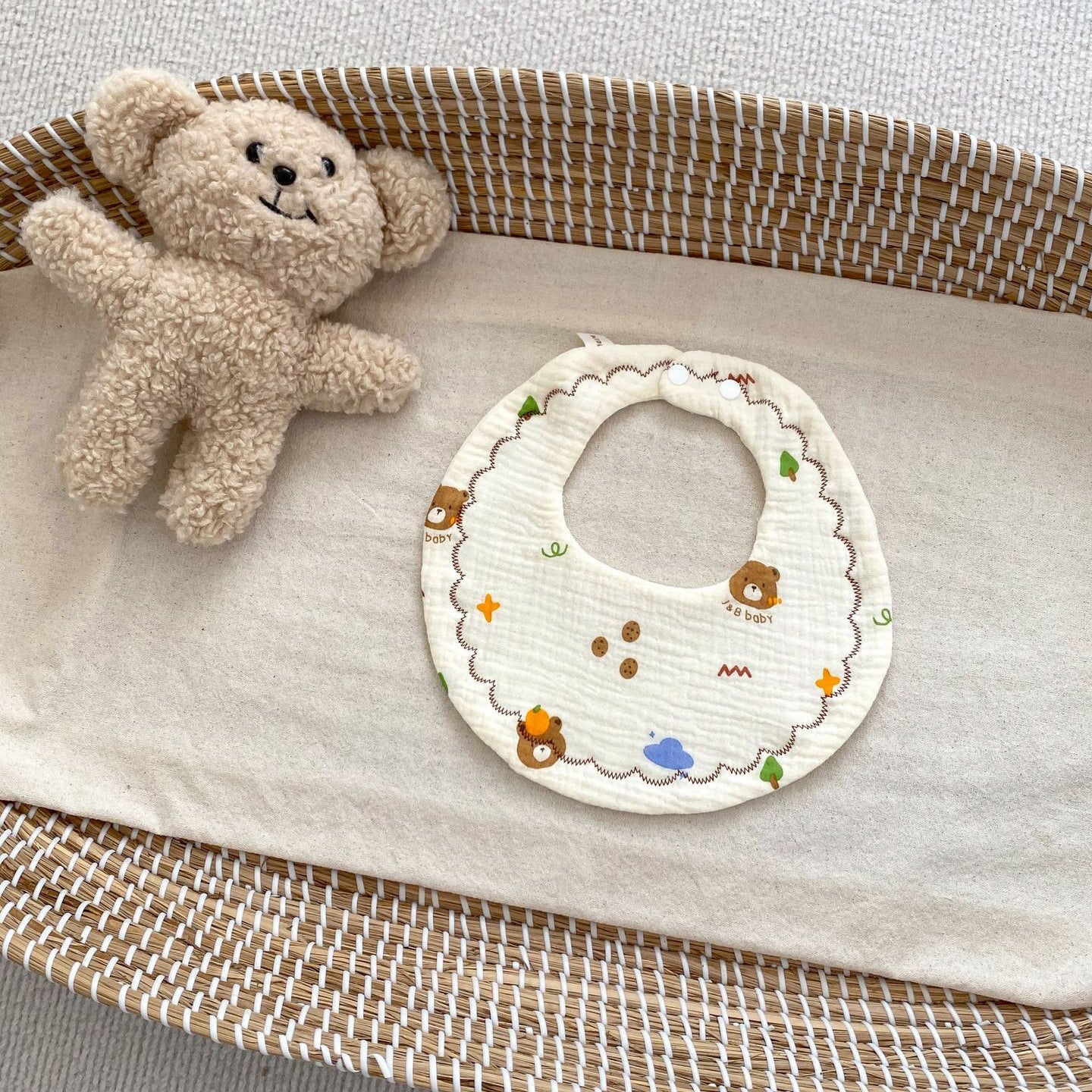 Baby Unisex Cartoon Print Baby Bibs