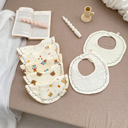 Baby Unisex Cartoon Print Baby Bibs