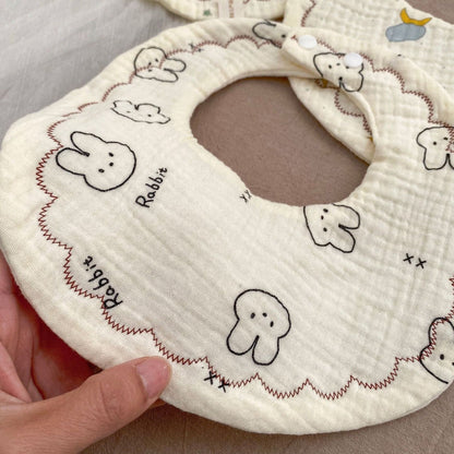 Baby Unisex Cartoon Print Baby Bibs