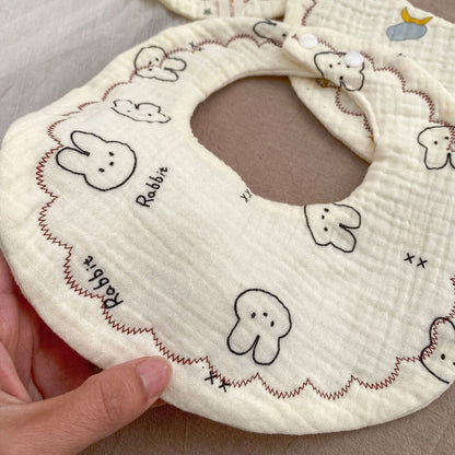 Baby Unisex Cartoon Print Baby Bibs