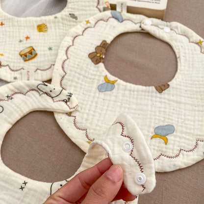 Baby Unisex Cartoon Print Baby Bibs