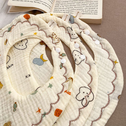 Baby Unisex Cartoon Print Baby Bibs