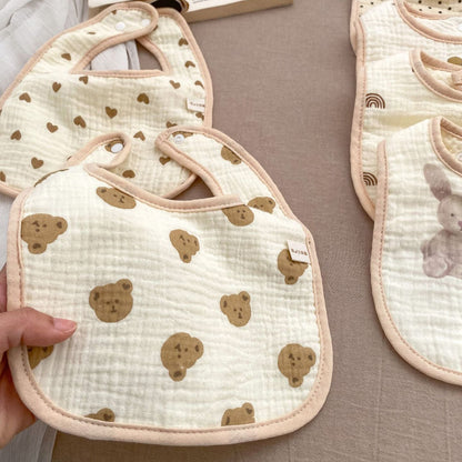 Baby Girls Boys Love heart Cartoon Baby Bibs Wholesale