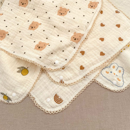 Baby Unisex Cartoon Print Baby Bibs Wholesale