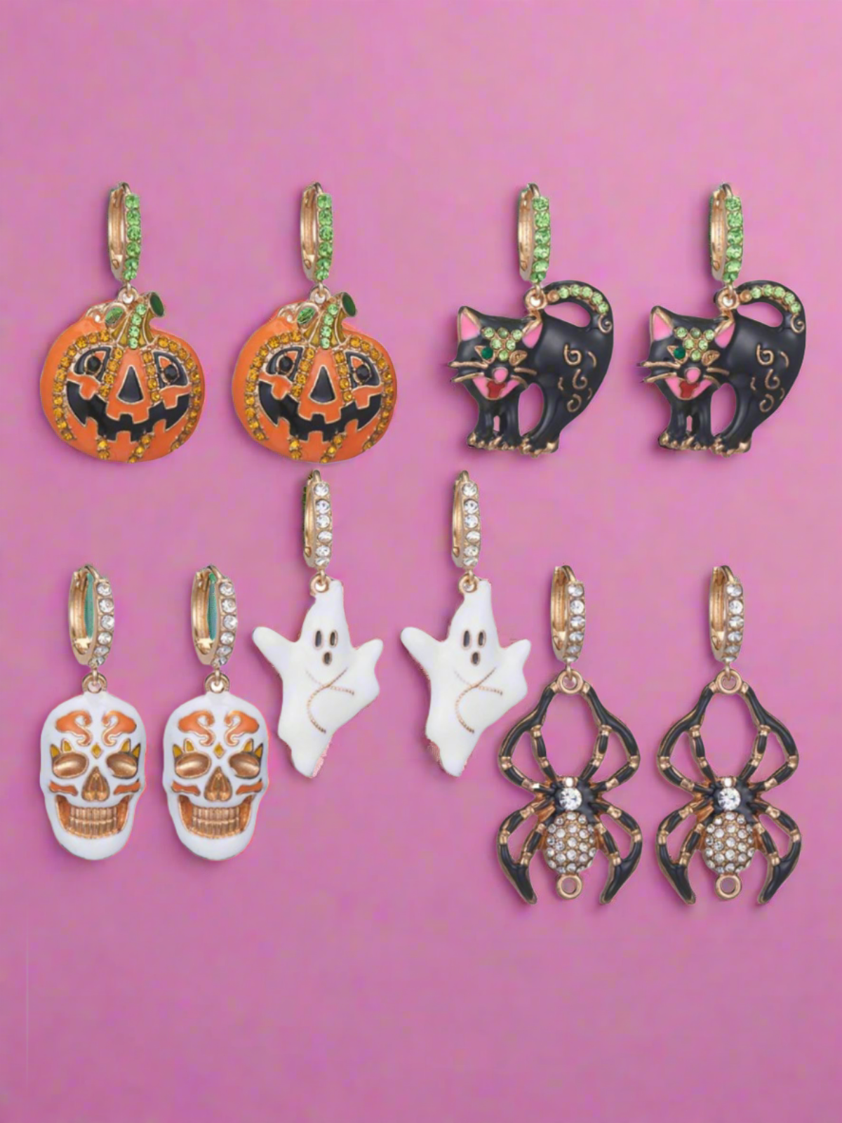 Spook and Sparkle Rhinestone-Embellished Halloween Earrings