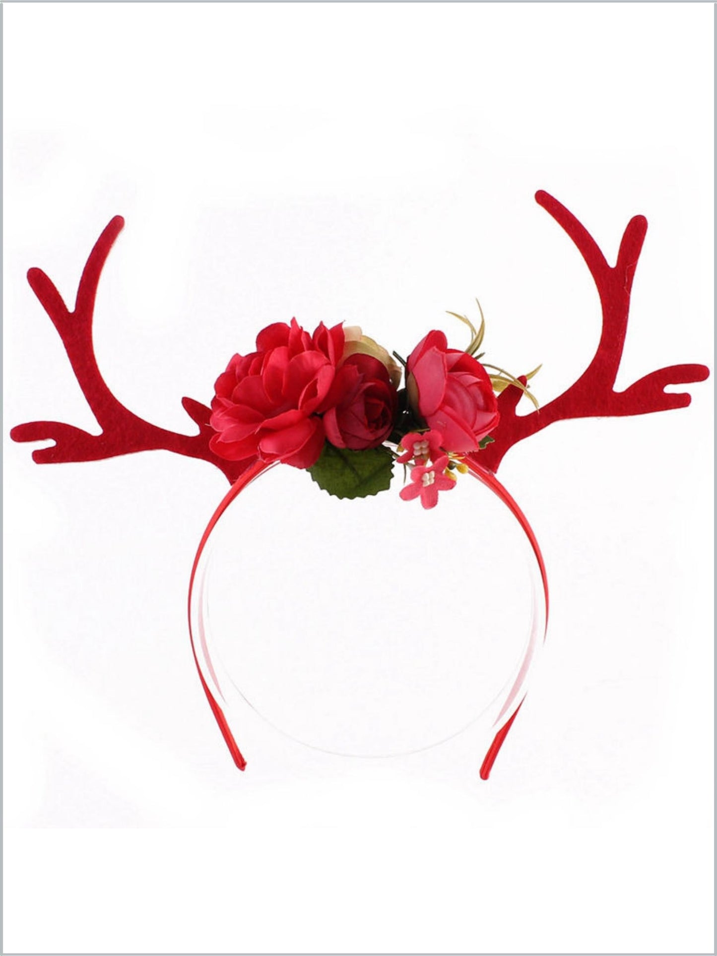 Girls Reindeer and Flowers Holiday Headband