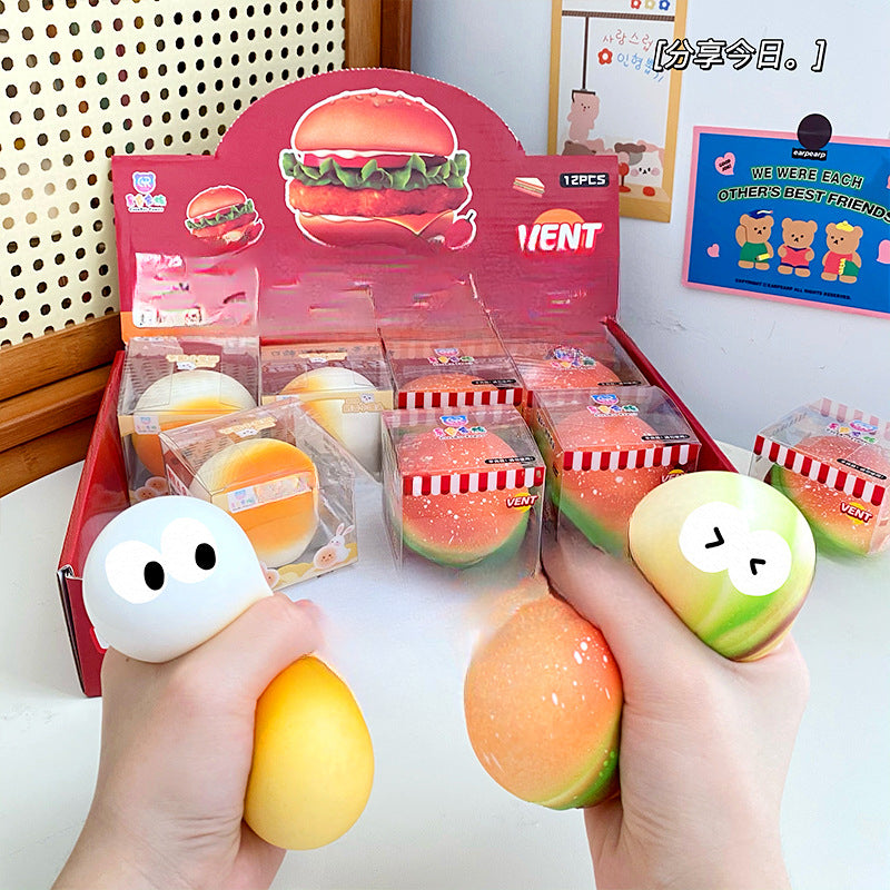 Wholesale Creative Plastic Burger Stress Reducing Toys