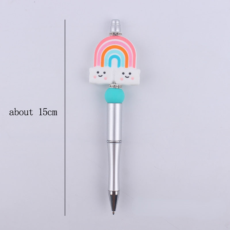 Cartoon Rainbow Cloud Silicone Handmade Beadable Pens