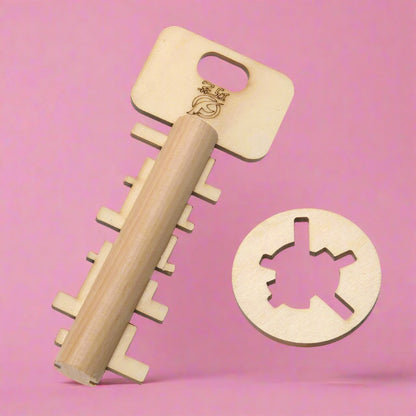 Bamboo Educational Lock and Key Toy