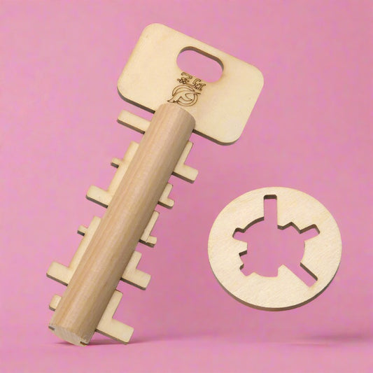 Bamboo Educational Lock and Key Toy