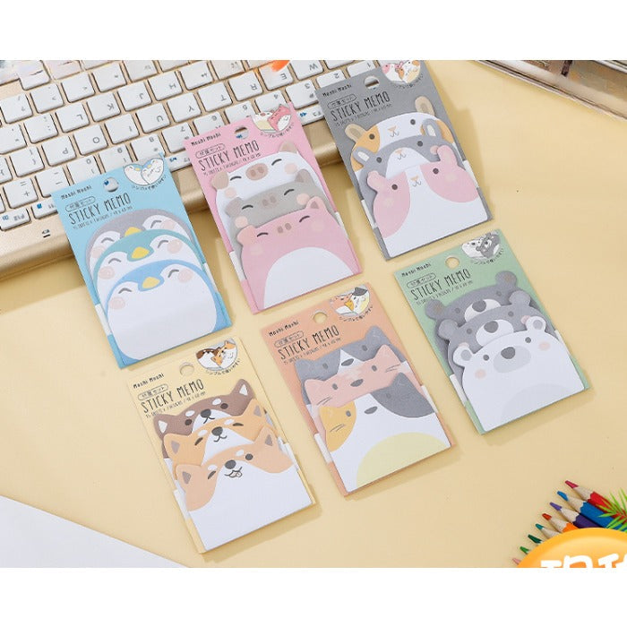 of Paper Cartoon Animal Shaped Sticky Notes