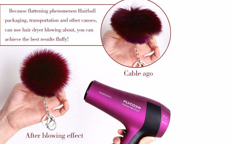 Color Love Cute Fur Ball Plush Key Chain
