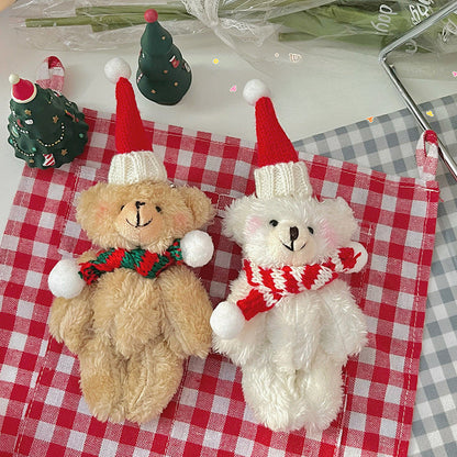Christmas Bear Plush Toy Keychain