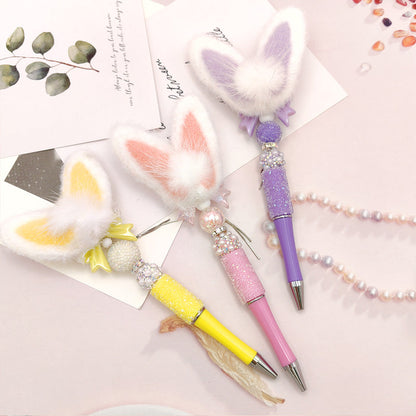 rabbit ear bow tassel sugar diamond pen handmade