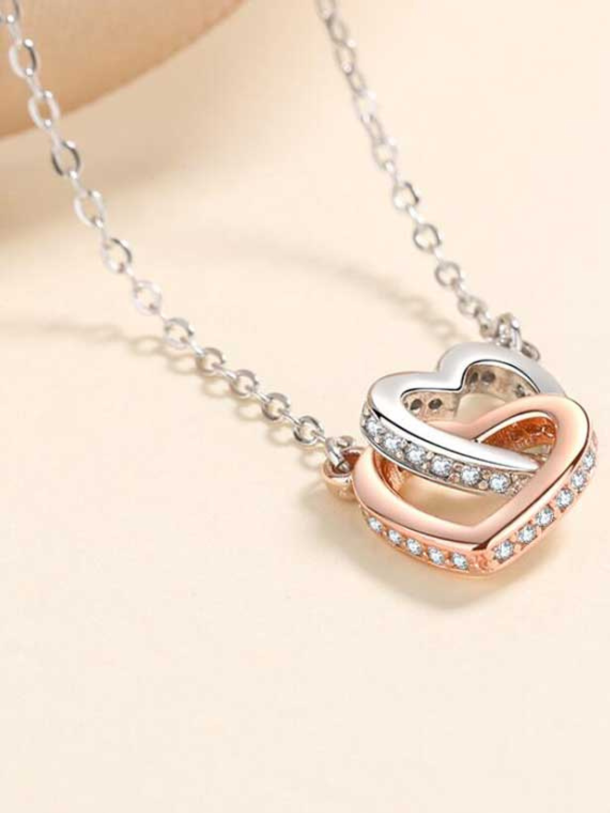 Mommy's Precious Gem Linked Heart Chain Necklace