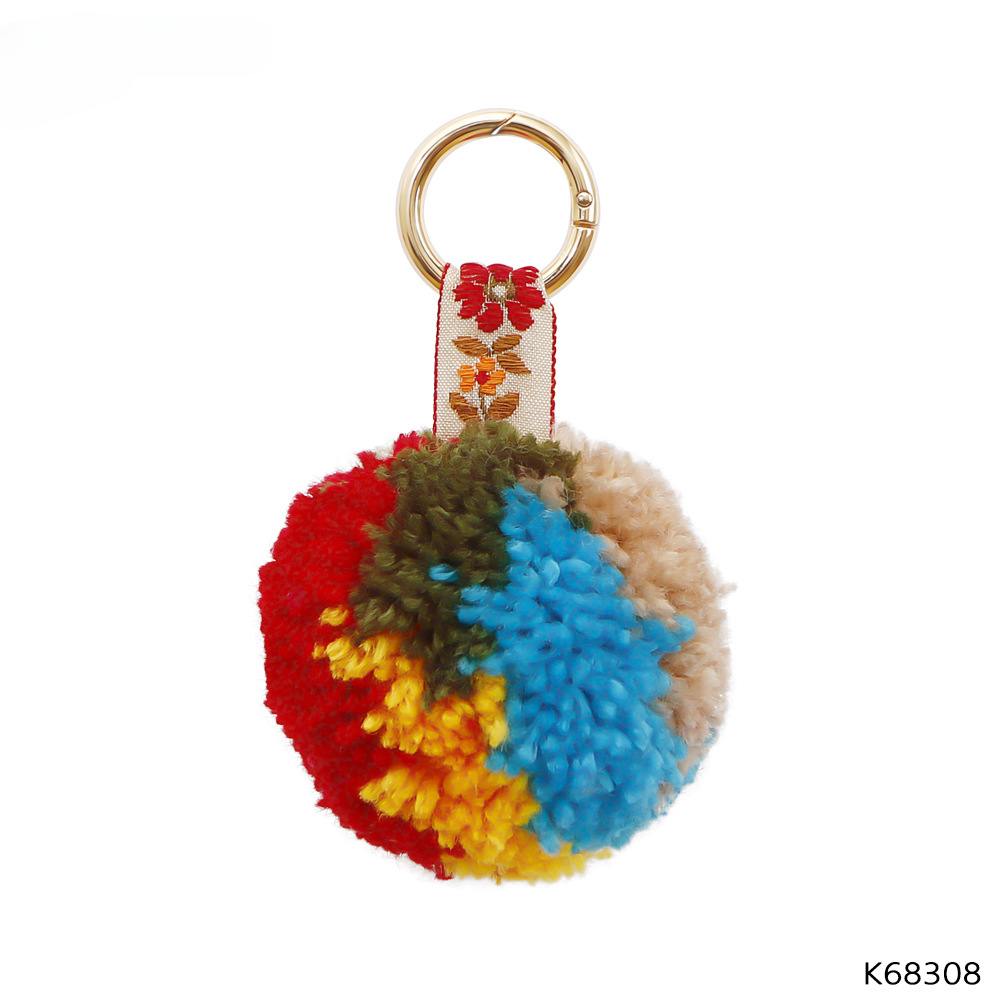 Plush Color Matching Fur Ball Handmade Bag Pendant