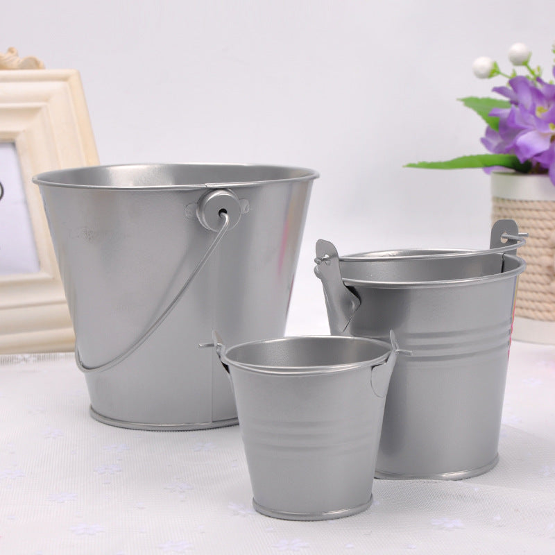 Home Decoration Metal Crafts Mini Iron Bucket Ornaments