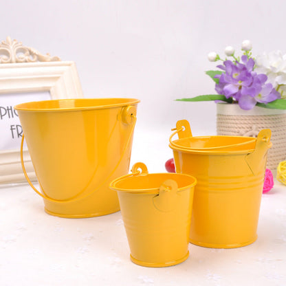 Home Decoration Metal Crafts Mini Iron Bucket Ornaments