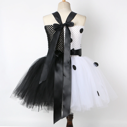 Dalmatian Black and White Halloween Tulle Dress Costume Set