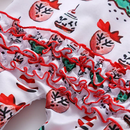 Baby Girls Boys Bow Print Christmas Jumpsuits Headwear