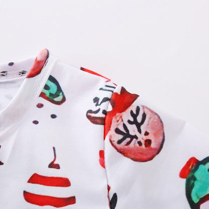 Baby Girls Boys Bow Print Christmas Jumpsuits Headwear