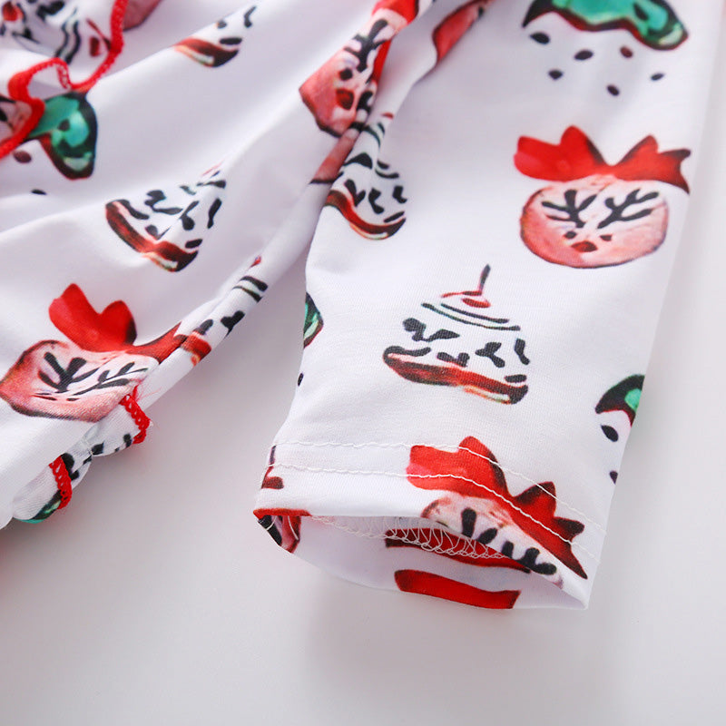 Baby Girls Boys Bow Print Christmas Jumpsuits Headwear
