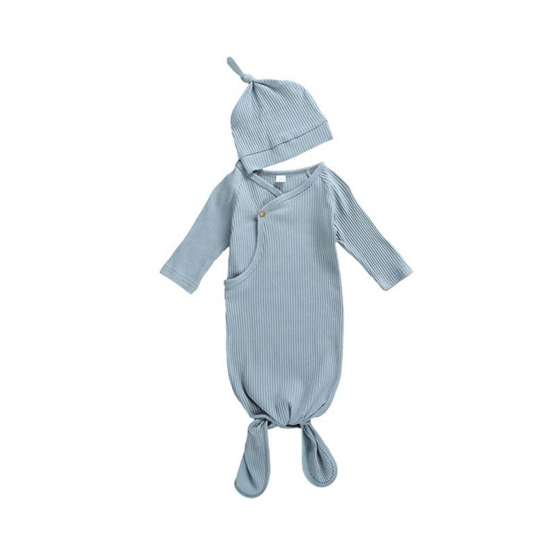 2 Pieces Baby Plain Ribbed Sleeping Bag With Hat Wholesale 23855333