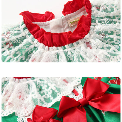 Baby Kid Girls Flower Bow Christmas Dresses Headwear