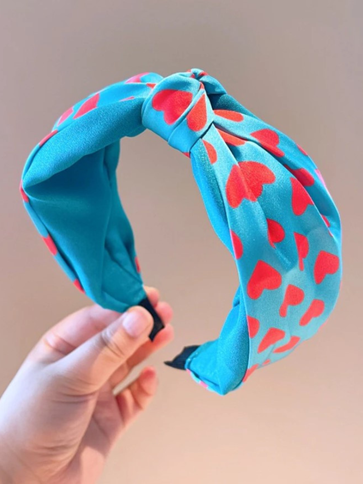Sweetheart Symphony Heart Print Bow Headband