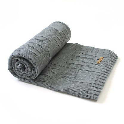 Baby Solid Color Knitted Blanket Baby Windproof Cover Baby