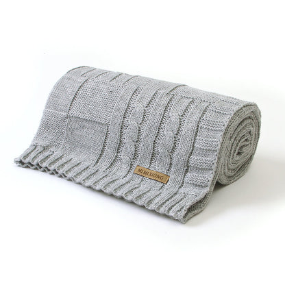 Baby Solid Color Knitted Blanket Baby Windproof Cover Baby