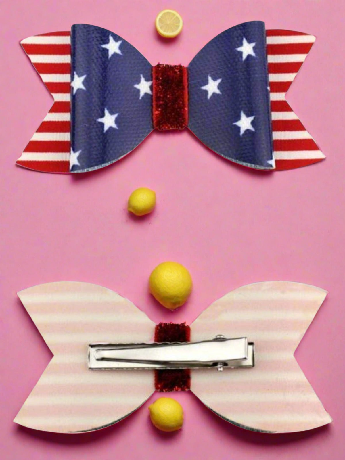 Girls American Flag Bow Hair Clip