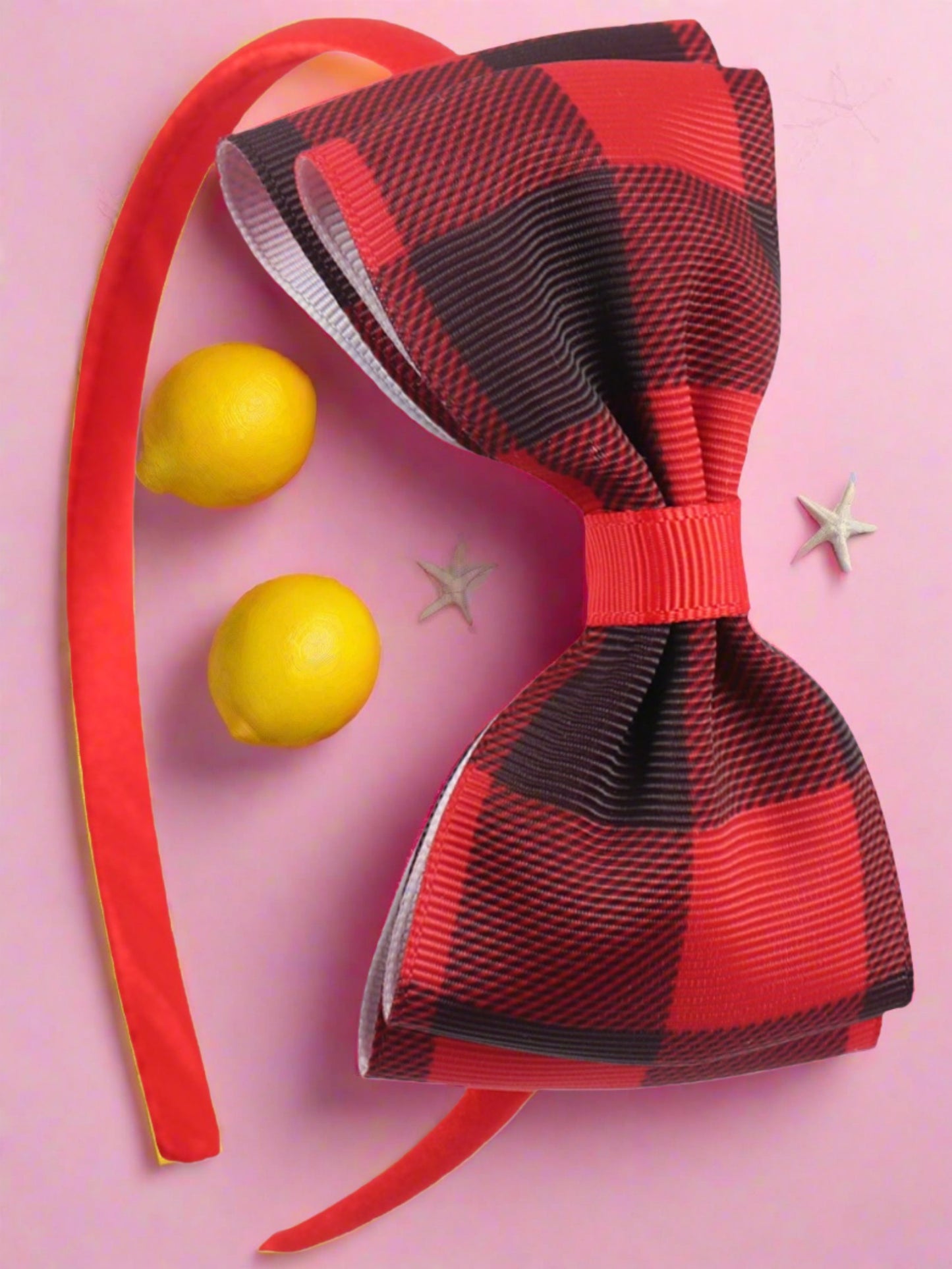 Girls Perfect In Plaid Bow Headband
