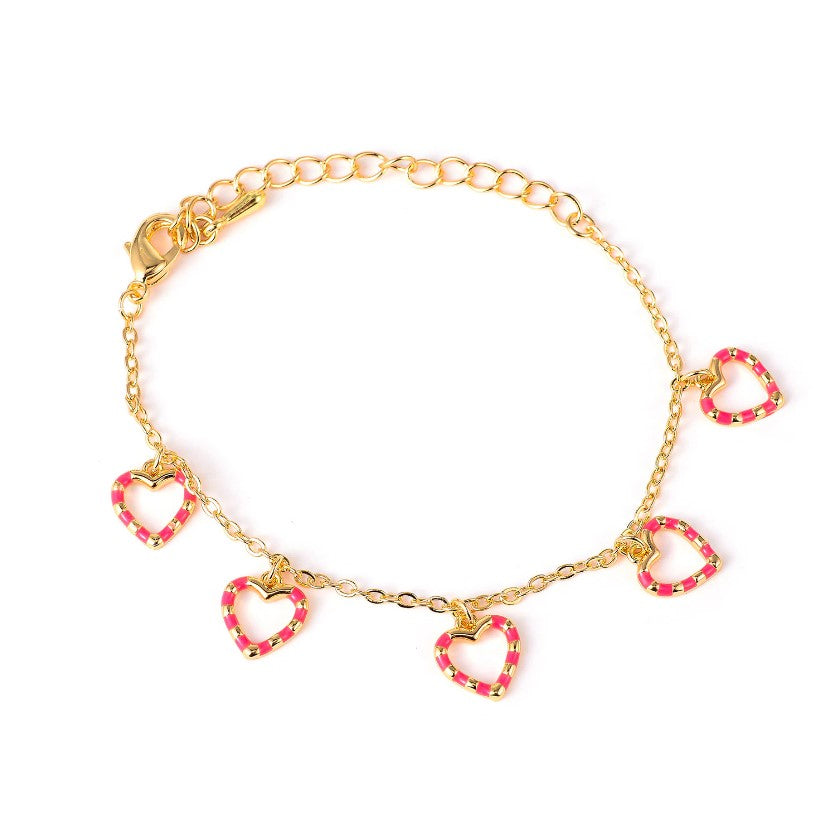 Love To Love Heart Dangle Goldtone Bracelet