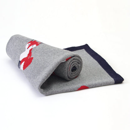 Baby Blanket Cartoon Fox Knitted Blanket