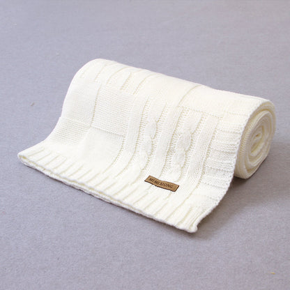 Baby Solid Color Knitted Blanket Baby Windproof Cover Baby