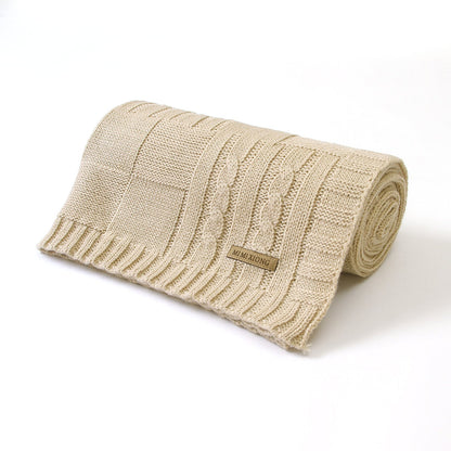 Baby Solid Color Knitted Blanket Baby Windproof Cover Baby