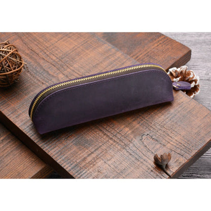 Crazy Horse Leather Zipper Handmade Fashion Vintage Pencil Case