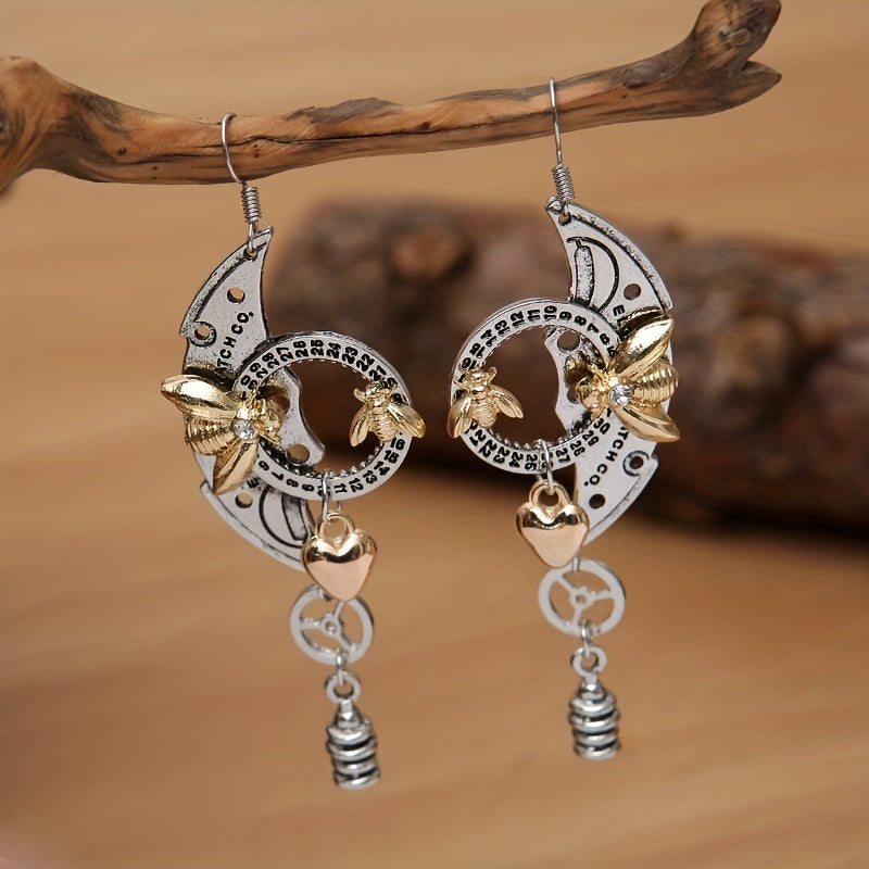 Steampunk Bee Style Drop Earrings