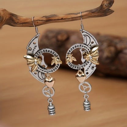 Steampunk Bee Style Drop Earrings